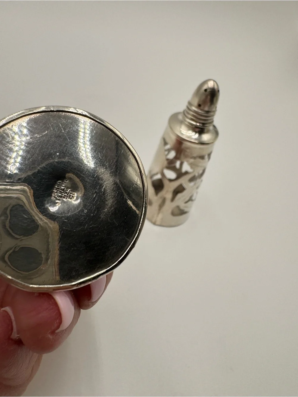 Taxco Sterling Silver 925 Salt and Pepper shakers Marked Taxco 925 Sterling CH